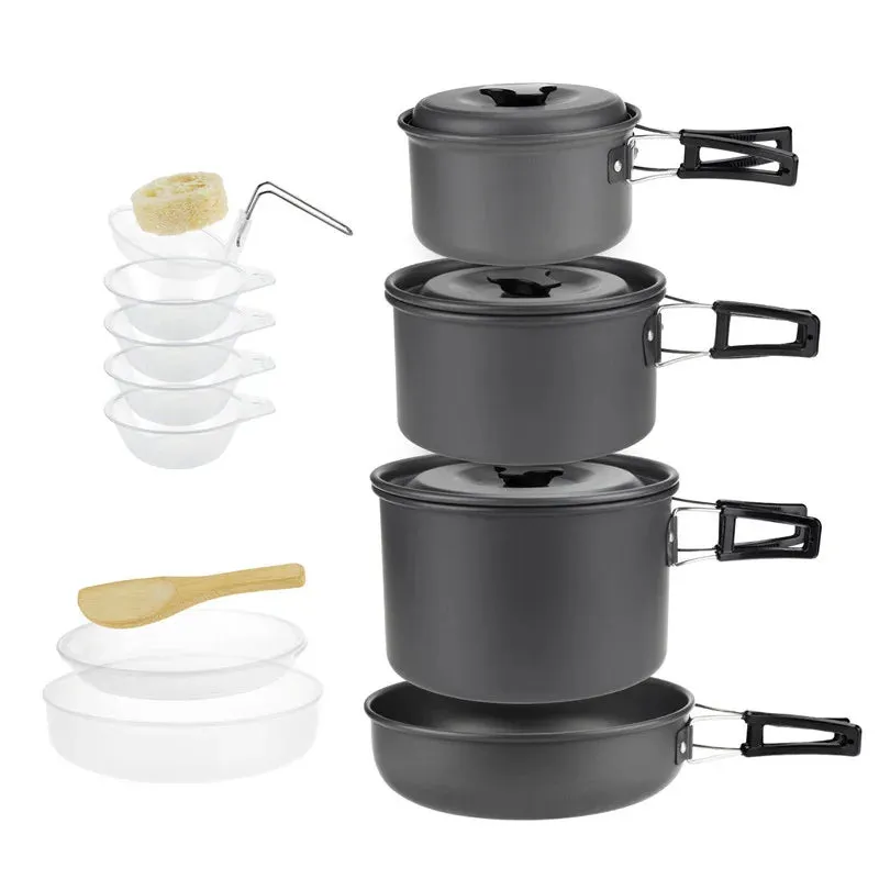 Lightweight and Portable Camping Cookware Set for 1-7 Persons