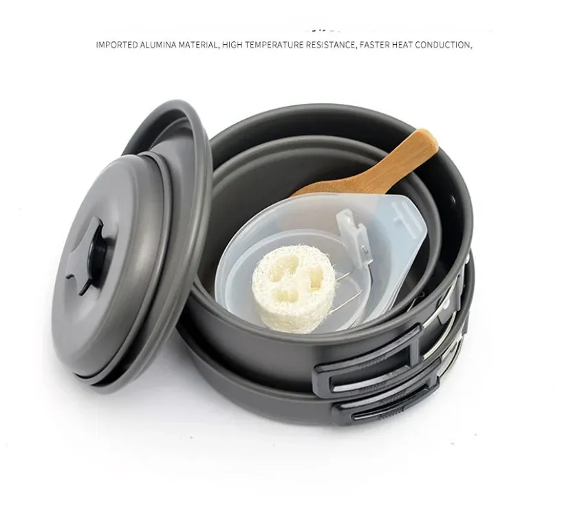 Lightweight and Portable Camping Cookware Set for 1-7 Persons
