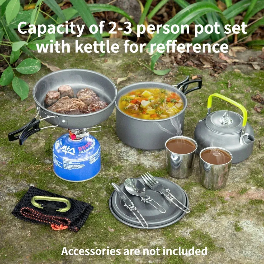 Lightweight and Portable Camping Cookware Set for 1-7 Persons