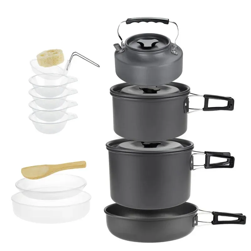 Lightweight and Portable Camping Cookware Set for 1-7 Persons