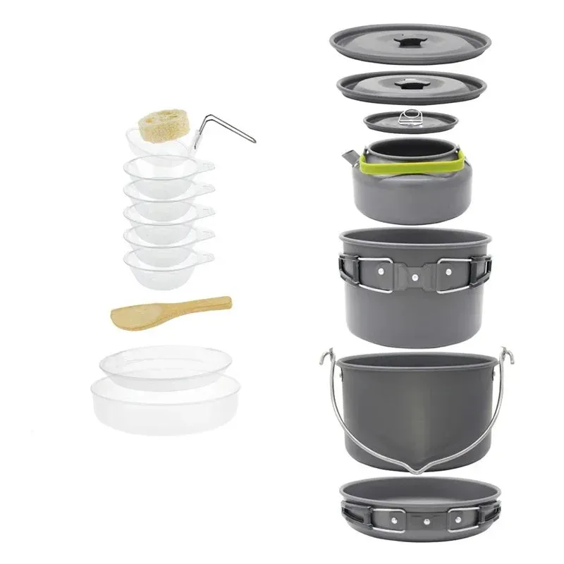 Lightweight and Portable Camping Cookware Set for 1-7 Persons