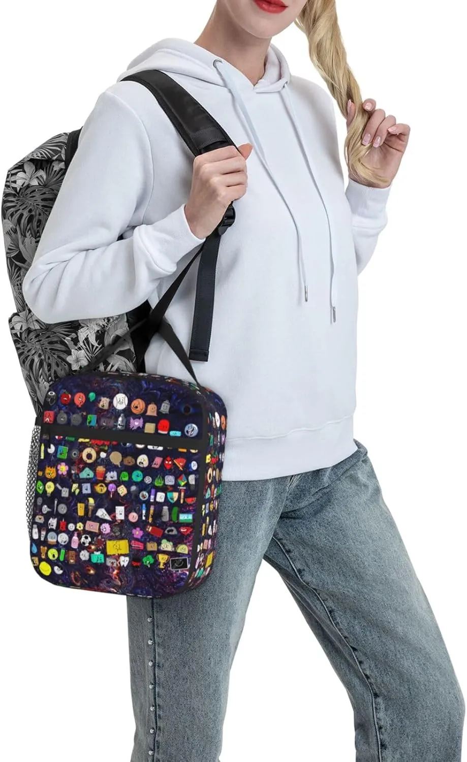 Lightweight Hiking Daypacks Backpack With Lunch Box Sets Adjustable Shoulder Straps, Black4