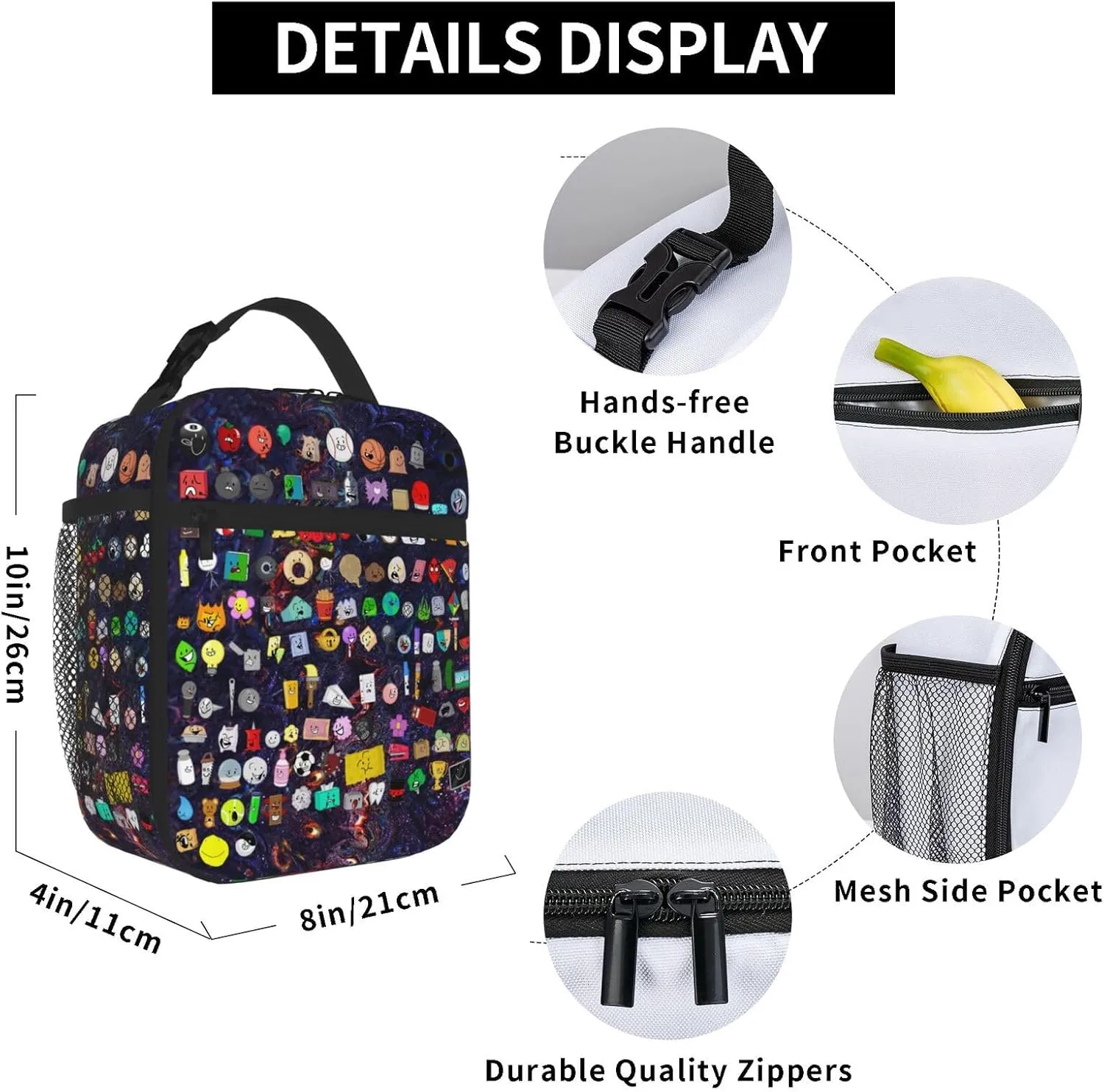 Lightweight Hiking Daypacks Backpack With Lunch Box Sets Adjustable Shoulder Straps, Black4
