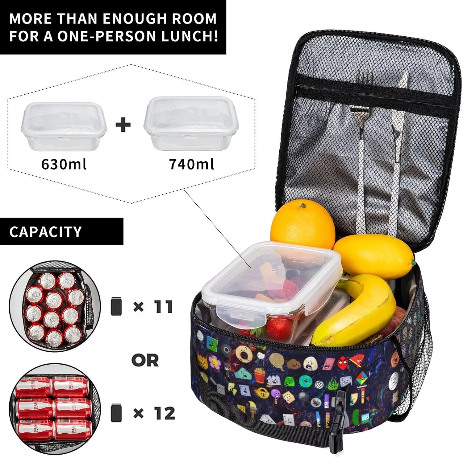 Lightweight Hiking Daypacks Backpack With Lunch Box Sets Adjustable Shoulder Straps, Black4