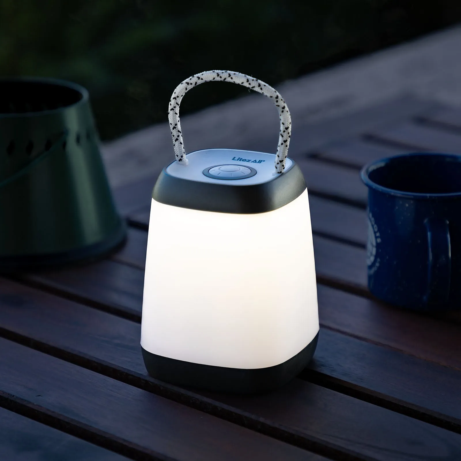 LitezAll Square Mini Lantern with Rope handle