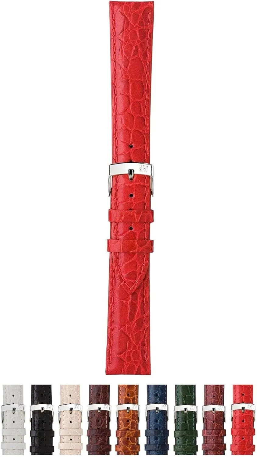 Liverpool Crocodile Grain Genuine Calf Leather Watch Strap - Stainless Steel Buckle - PERFORMANCE Collection
