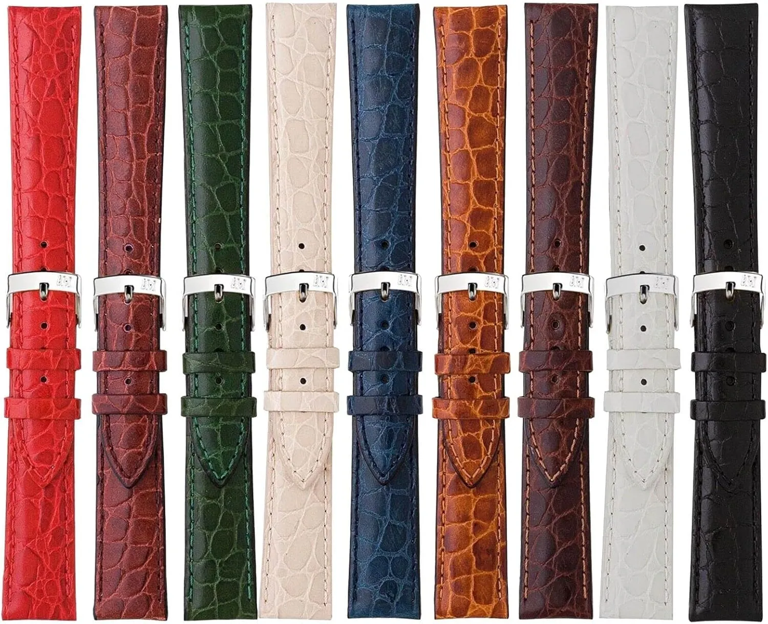 Liverpool Crocodile Grain Genuine Calf Leather Watch Strap - Stainless Steel Buckle - PERFORMANCE Collection