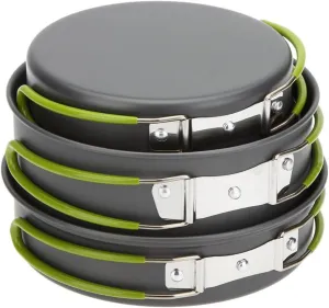 Lixada Camping Cookware Mess Kit Pots and Pans Set Cookset Lightweight Pot Pan Bowls Cooking Equipment for Backpacking Gear Hiking