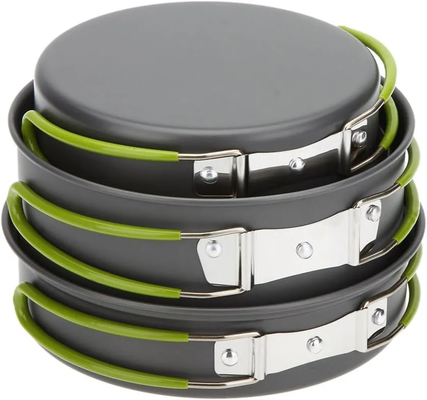 Lixada Camping Cookware Mess Kit Pots and Pans Set Cookset Lightweight Pot Pan Bowls Cooking Equipment for Backpacking Gear Hiking