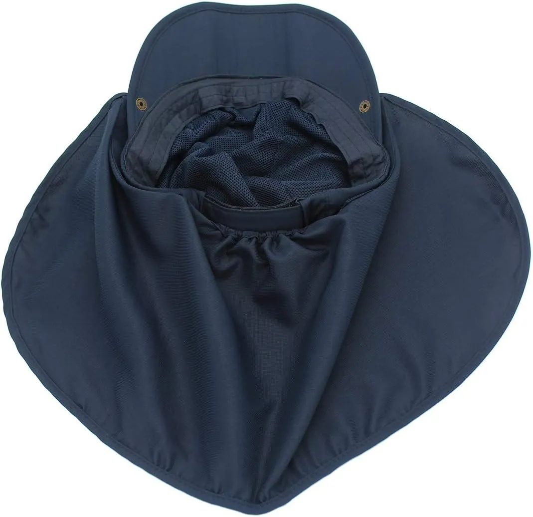 LLmoway Men Women Safari Fishing Sun Cap with Removable Neck Flap Quick Dry Hats