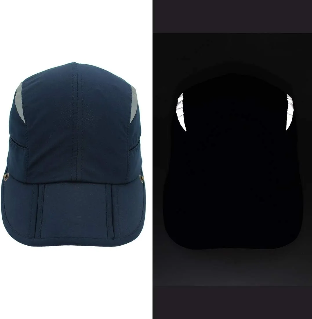 LLmoway Men Women Safari Fishing Sun Cap with Removable Neck Flap Quick Dry Hats