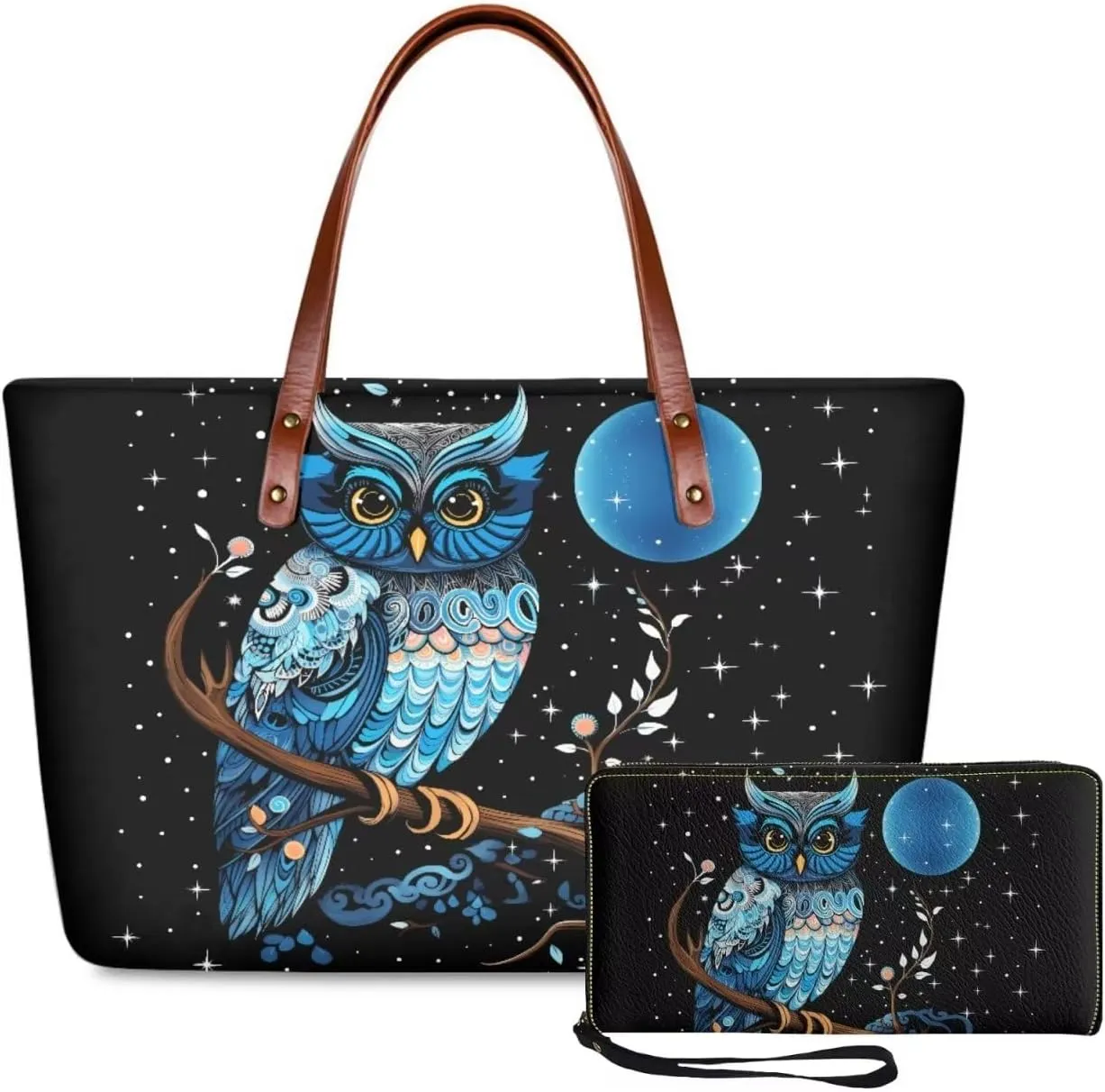 Lotusorchid Purse and Wallet Set, Large Tote and Wallet Set for Women, Lightweight Purses Set