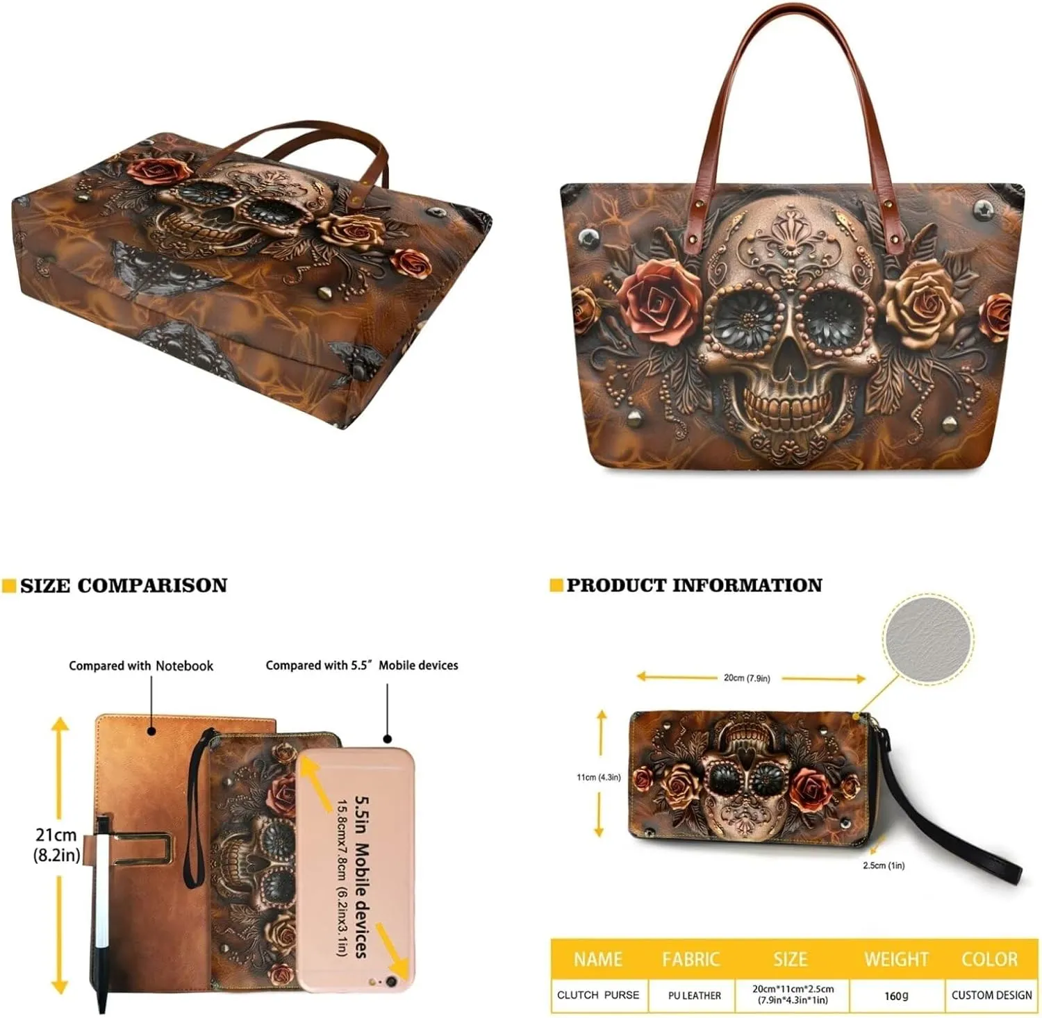 Lotusorchid Purse and Wallet Set, Large Tote and Wallet Set for Women, Lightweight Purses Set