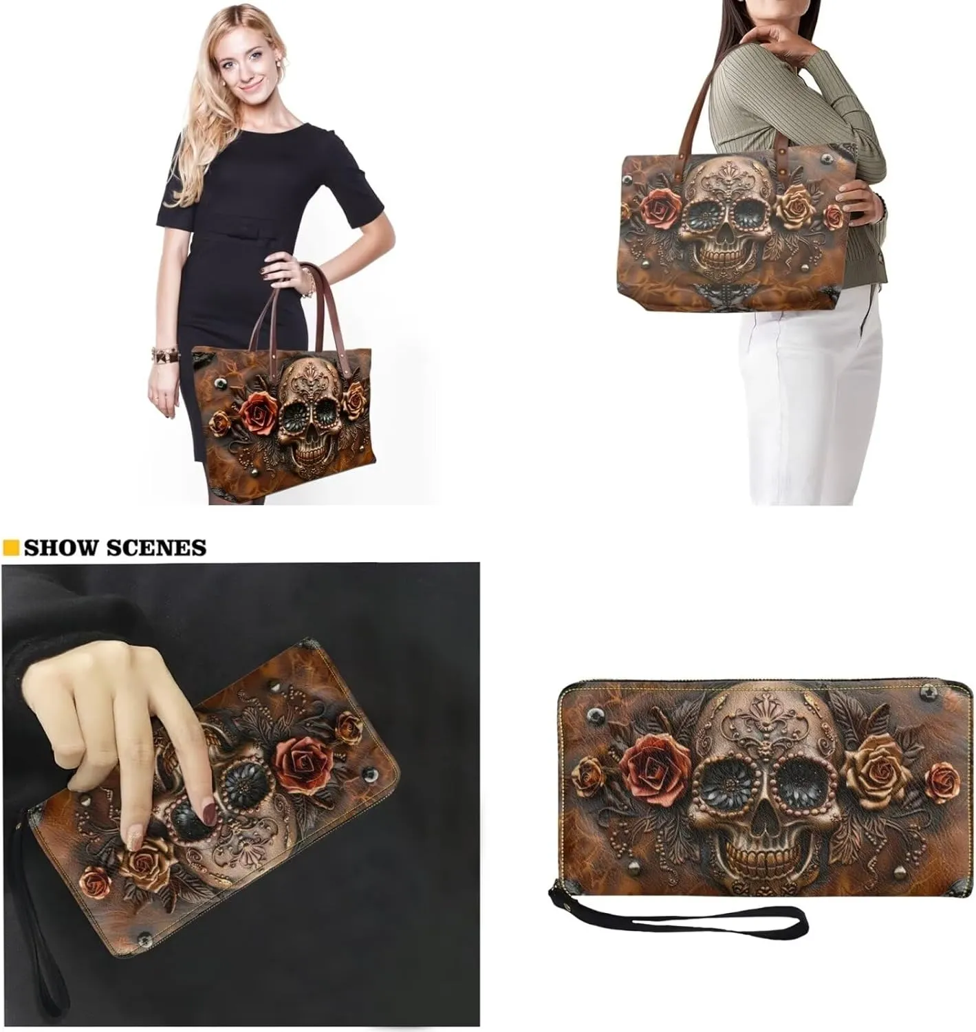 Lotusorchid Purse and Wallet Set, Large Tote and Wallet Set for Women, Lightweight Purses Set