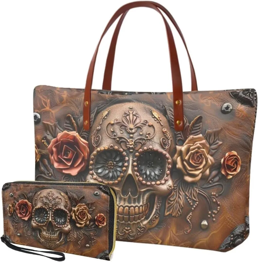 Lotusorchid Purse and Wallet Set, Large Tote and Wallet Set for Women, Lightweight Purses Set