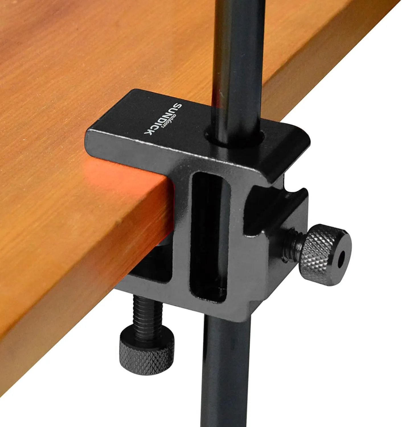 Lubusi Lantern Stand Clip Outdoor Camping Light Pole Bracket Table Fixing Metal Clamp Adjustable Height Table lamp Cantilever Bracket| | - - (Style A, Color: Red)