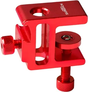 Lubusi Lantern Stand Clip Outdoor Camping Light Pole Bracket Table Fixing Metal Clamp Adjustable Height Table lamp Cantilever Bracket| | - - (Style A, Color: Red)