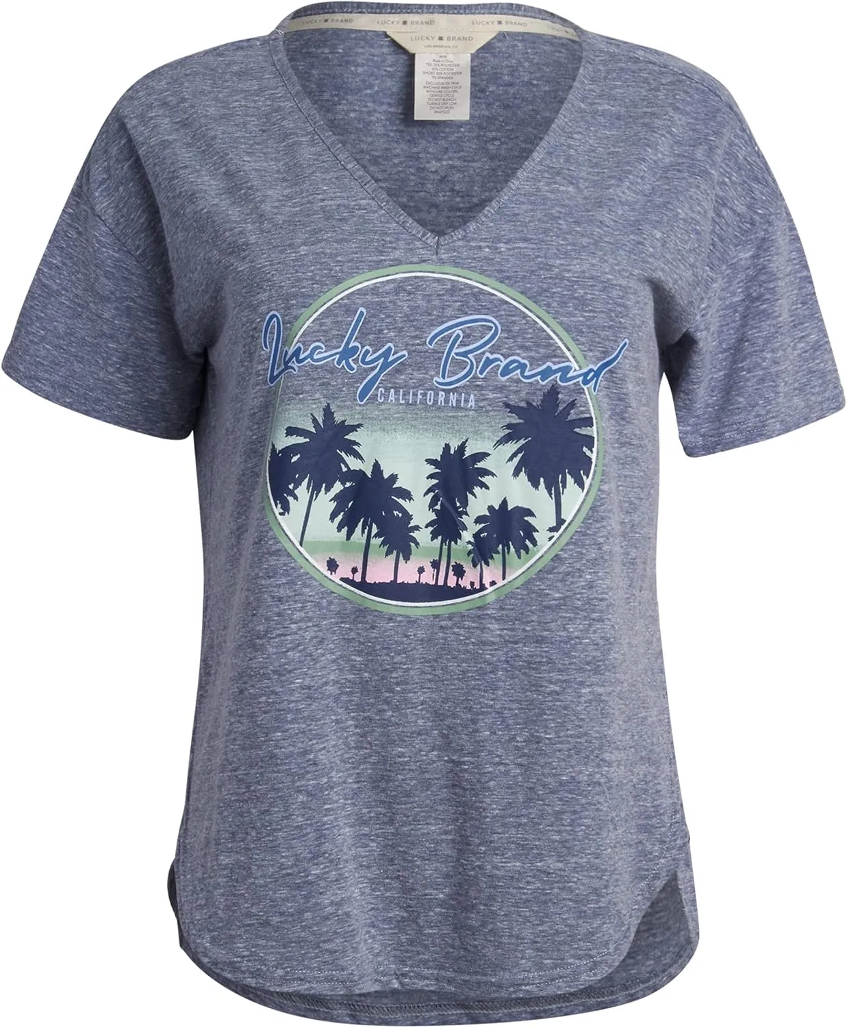 Lucky Brand Women's Drapy Graphic Tee T-Shirt and Short Pajama Set