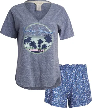 Lucky Brand Women's Drapy Graphic Tee T-Shirt and Short Pajama Set