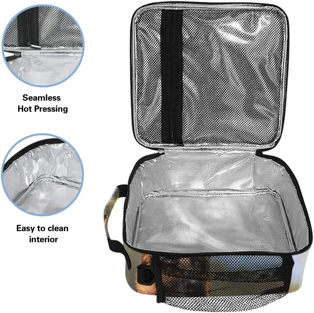 Lunch Box Bag German Shepherd Dog Animal Lunchbox Insulated Thermal Cooler Ice Adjustable Shoulder Strap for Women Men Boys Girls