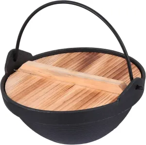 Luxshiny Japanese Style Hot Pot Single Pot Cast Iron Camping Cookware Easy Clean Non-stick Outdoor Saucep