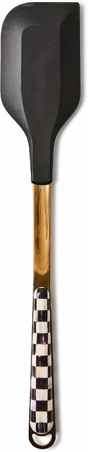 MACKENZIE-CHILDS Kitchen Spatula, Silicone Spatula for Cooking, Black-and-White Courtly Check