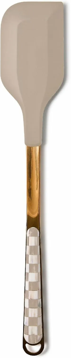 MACKENZIE-CHILDS Kitchen Spatula, Silicone Spatula for Cooking, Brown-and-White Mocha Check