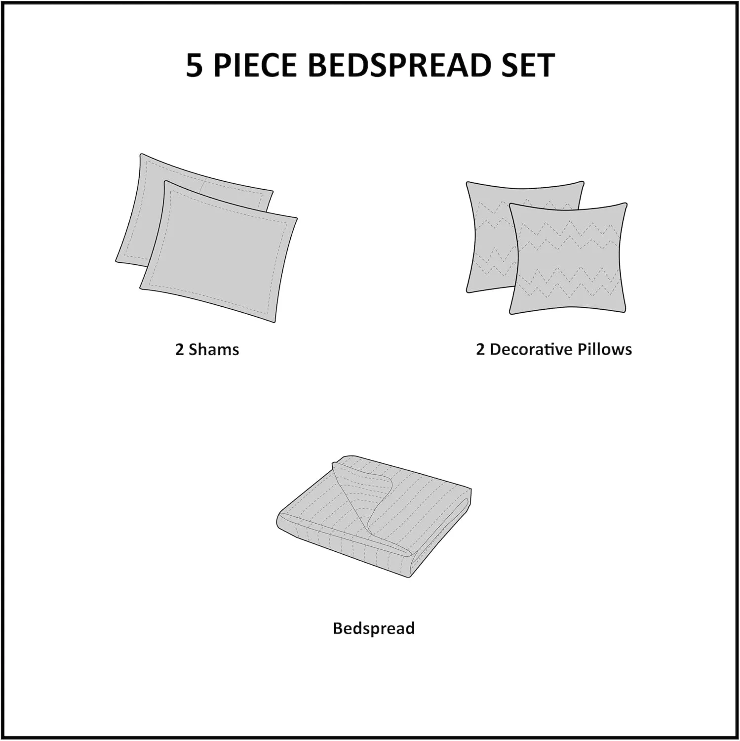 Madison Park Princeton Reversible Quilted Bedspread Set, Solid Reverse Summer Breathable, Lightweight All Season Bedding Layer, Matching Shams, Bedspread King(120"x118"), Red 5 Piece
