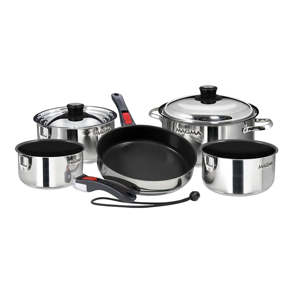 Magma Kitchenware - Induction Non-Stick Cookware Set (10 Piece) - Stainless Steel