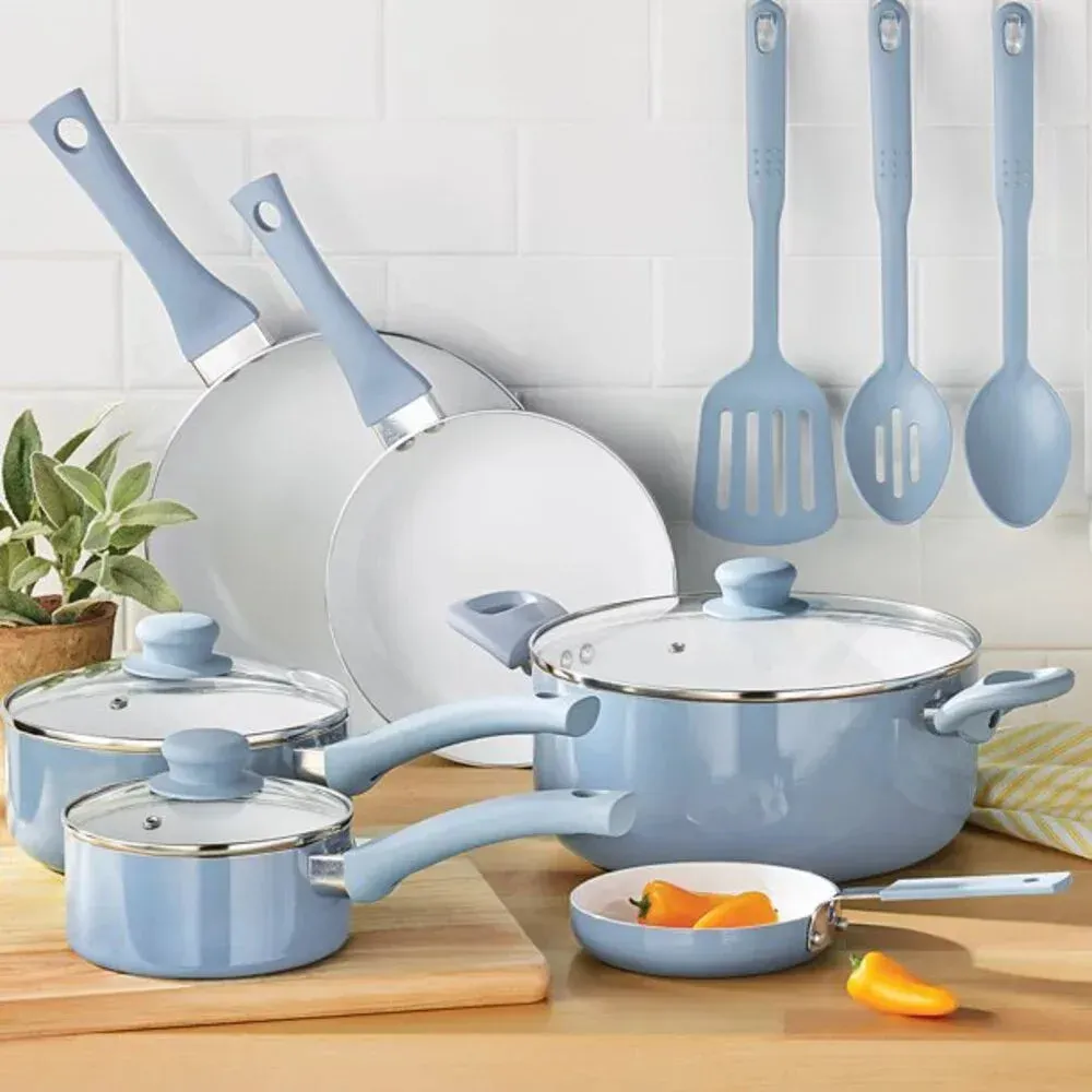 Mainstays Blue Linen Ceramic Cookware