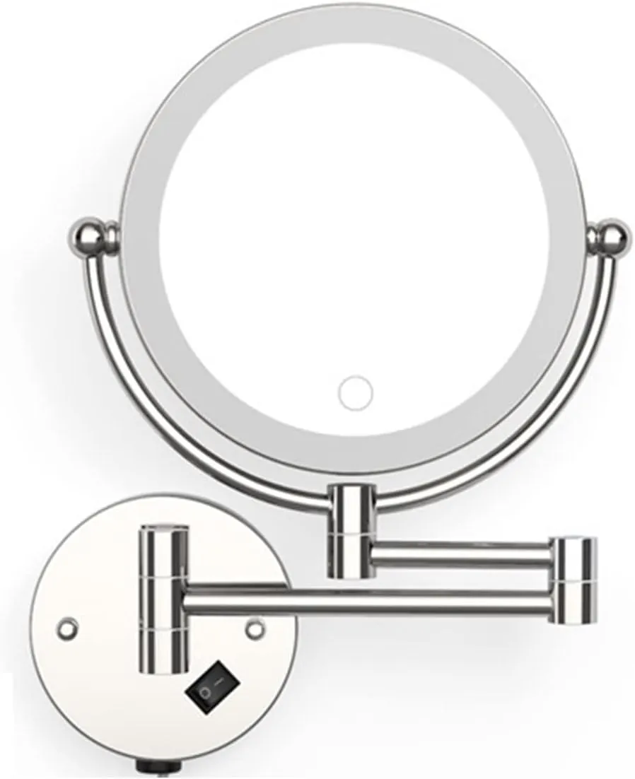 Makeup Mirror Led Wall Mounted Bathroom Mirror Magnifying Illuminated Makeup Mirror Plug Bath Vanity Cosmetic Mirror