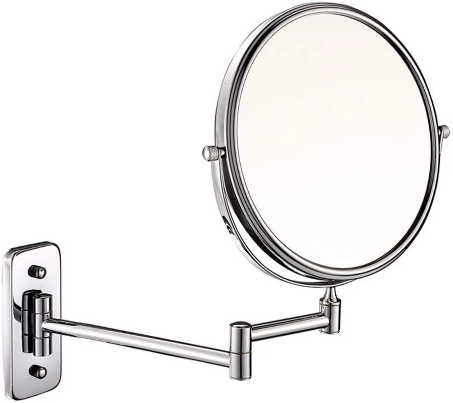 Makeup Mirror Wall Mounted, 10X Magnification Bathroom Shaving Mirror Double-Sided Round Magnifying Vanity Swivel Mirror