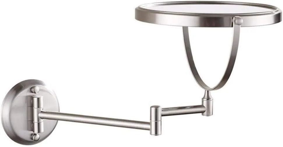 Makeup Mirrors Wall Mounted, 8 Inch Bathroom Magnifying Double Sided Adjustable Extendable Swivel Vanity Mirrors Cosmetic(Nickel,10X)