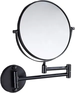Makeup Vanity Mirror, Two-Sided Wall Mounted Beauty Mirror 3X Magnification Cosmetic Mirror 360° Swivel Extendable Bathroom Mirror,Silver (Gold) (Blac