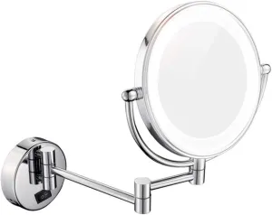 Makeup Vanity Mirror with Lights, Two-Sided Wall Mounted Beauty Mirror 3X Magnification Bathroom Mirror Extendable Cosmetic Mirror Hardwired connectio