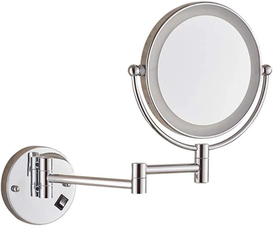 Makeup Vanity Mirror with Lights, Two-Sided Wall Mounted Beauty Mirror 3X Magnification Bathroom Mirror Extendable Cosmetic Mirror Powered by Plug,GOL