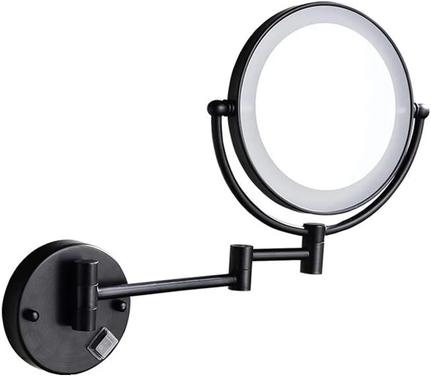 Makeup Vanity Mirror with Lights, Two-Sided Wall Mounted Beauty Mirror 3X Magnification Extendable Bathroom Mirror LED Lighted Cosmetic Mirror Hardwir