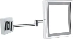 Makeup Vanity Mirror with Lights, Wall Mounted Beauty Mirror 3X Magnification Bathroom Mirror Extendable Cosmetic Mirror Powered by Plug,Silver (Silv