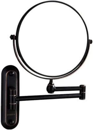 Makeup Vanity Mirror,Multiple Magnification Beauty Mirror Two-Sided Wall Mounted Bathroom Mirror 360°Swivel Extendable Cosmetic Mirror 8inch,Nickel(Black,3X)