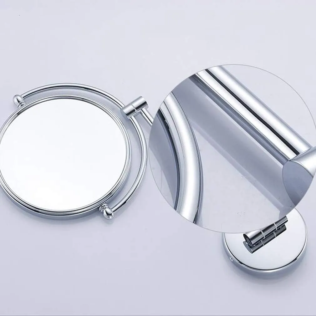 Makeup Vanity Mirror,Two-Sided Wall Mounted Bathroom Mirror 3X Magnification Beauty Mirror Extendable Cosmetic Mirror,Silver (Silver 8inch)