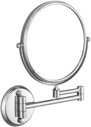 Makeup Vanity Mirror,Two-Sided Wall Mounted Bathroom Mirror 3X Magnification Beauty Mirror Extendable Cosmetic Mirror,Silver (Silver 8inch)
