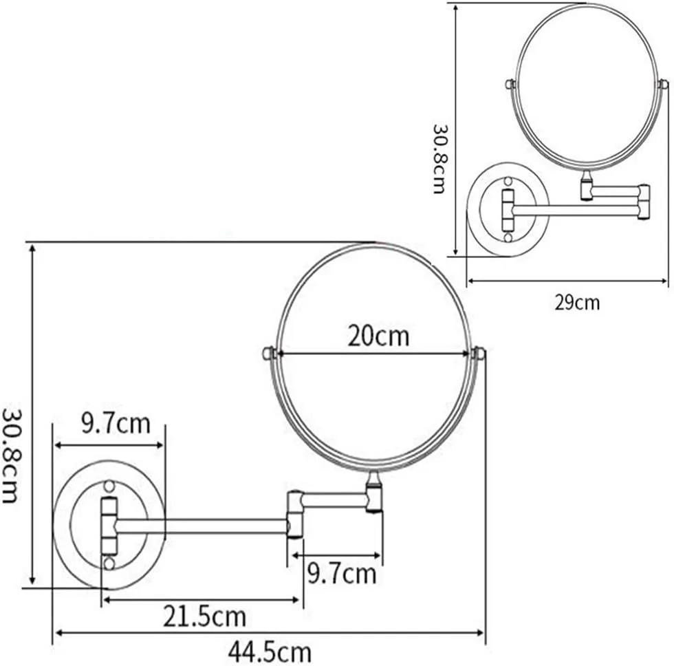 Makeup Vanity Mirror,Two-Sided Wall Mounted Bathroom Mirror 3X Magnification Beauty Mirror Extendable Cosmetic Mirror,Silver (Silver 8inch)