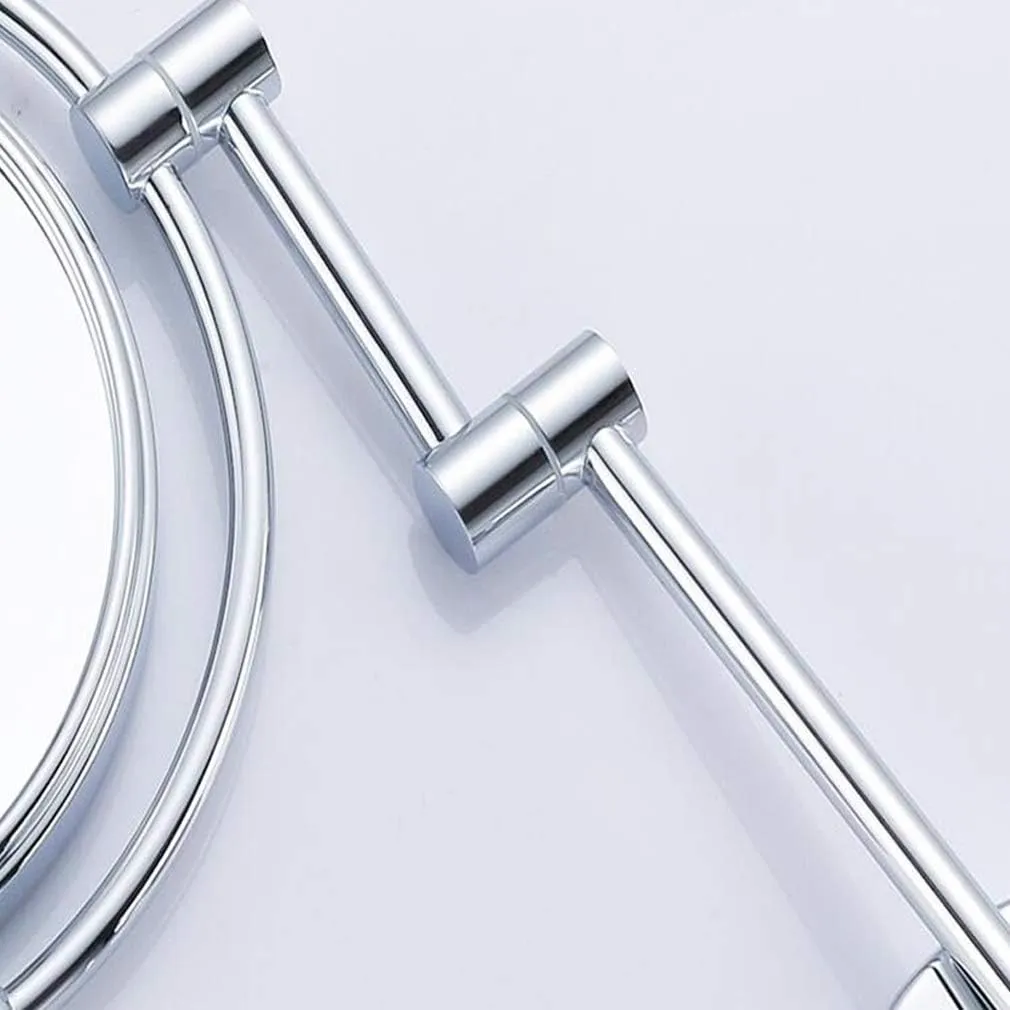 Makeup Vanity Mirror,Two-Sided Wall Mounted Bathroom Mirror 3X Magnification Beauty Mirror Extendable Cosmetic Mirror,Silver (Silver 8inch)