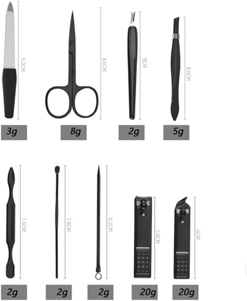 Manicure Cutters Nail Clipper Set Stainless Steel Household Pedicure Multifunction Nail Scissors Tool Portable Travel,Gray 7,Piece Set