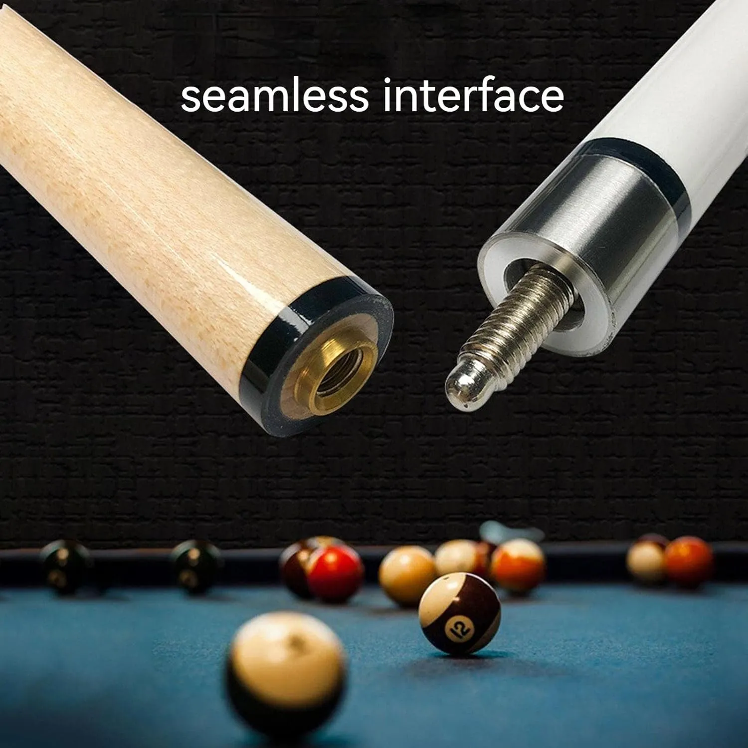 Maple Pool Cue Set with Chinese Black Eight Cue, Small, Middle, and Big Heads - Perfect for American Nine Ball(Color:Big,Size:Rod Box)