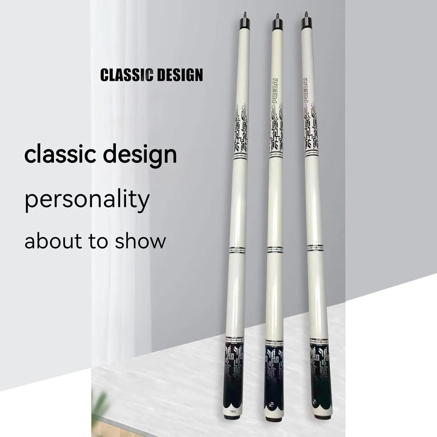 Maple Pool Cue Set with Chinese Black Eight Cue, Small, Middle, and Big Heads - Perfect for American Nine Ball(Color:Big,Size:Rod Box)