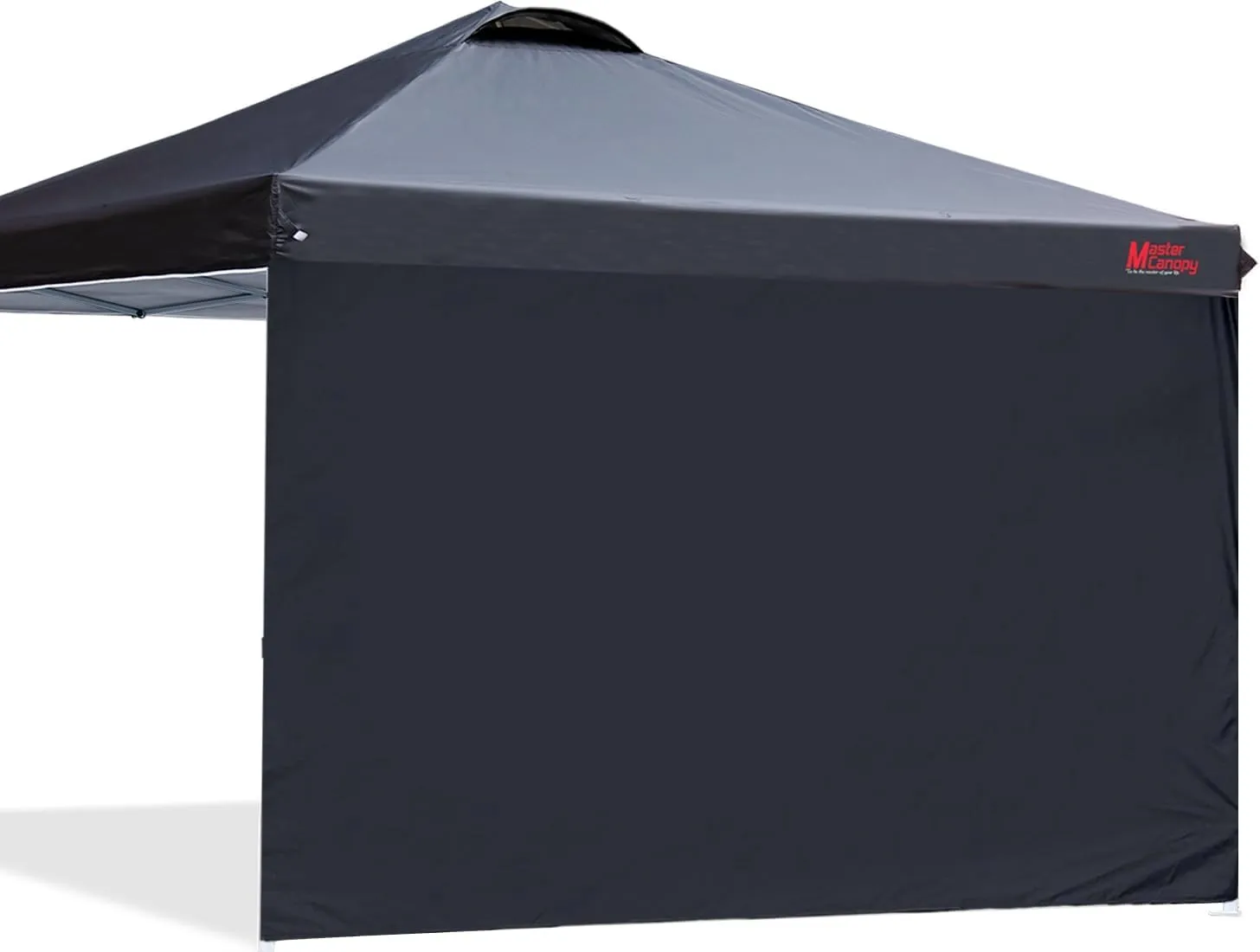 MASTERCANOPY Durable Pop-up Canopy Tent with 1 Sidewall (12x12 ft, Black)