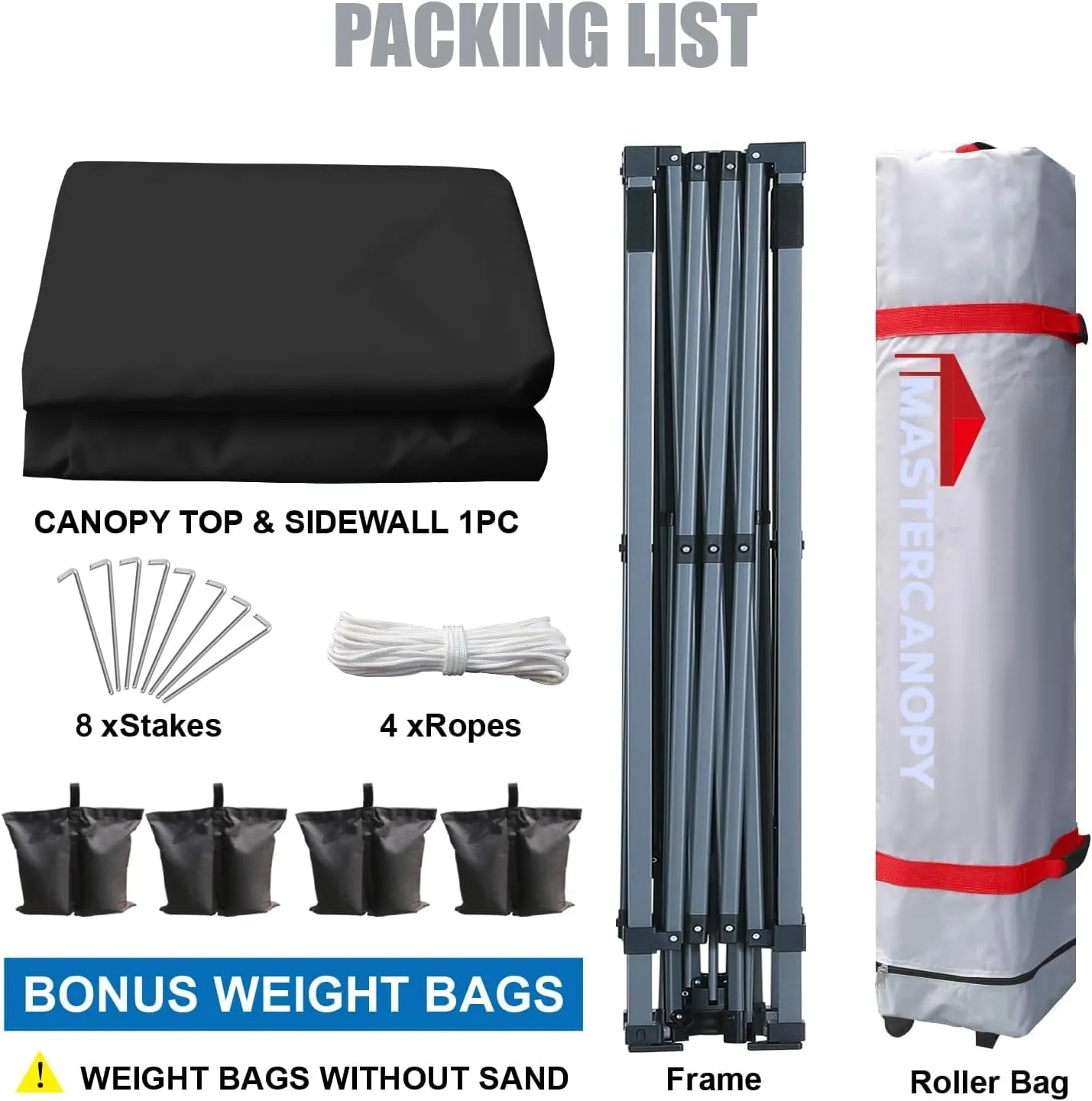 MASTERCANOPY Durable Pop-up Canopy Tent with 1 Sidewall (12x12 ft, Black)
