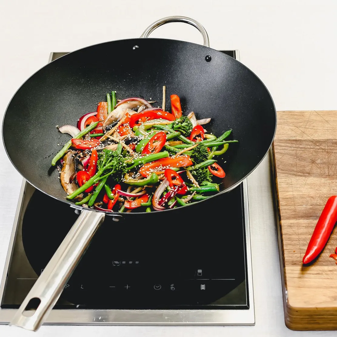 MasterClass Carbon Steel Non-Stick Wok 14"