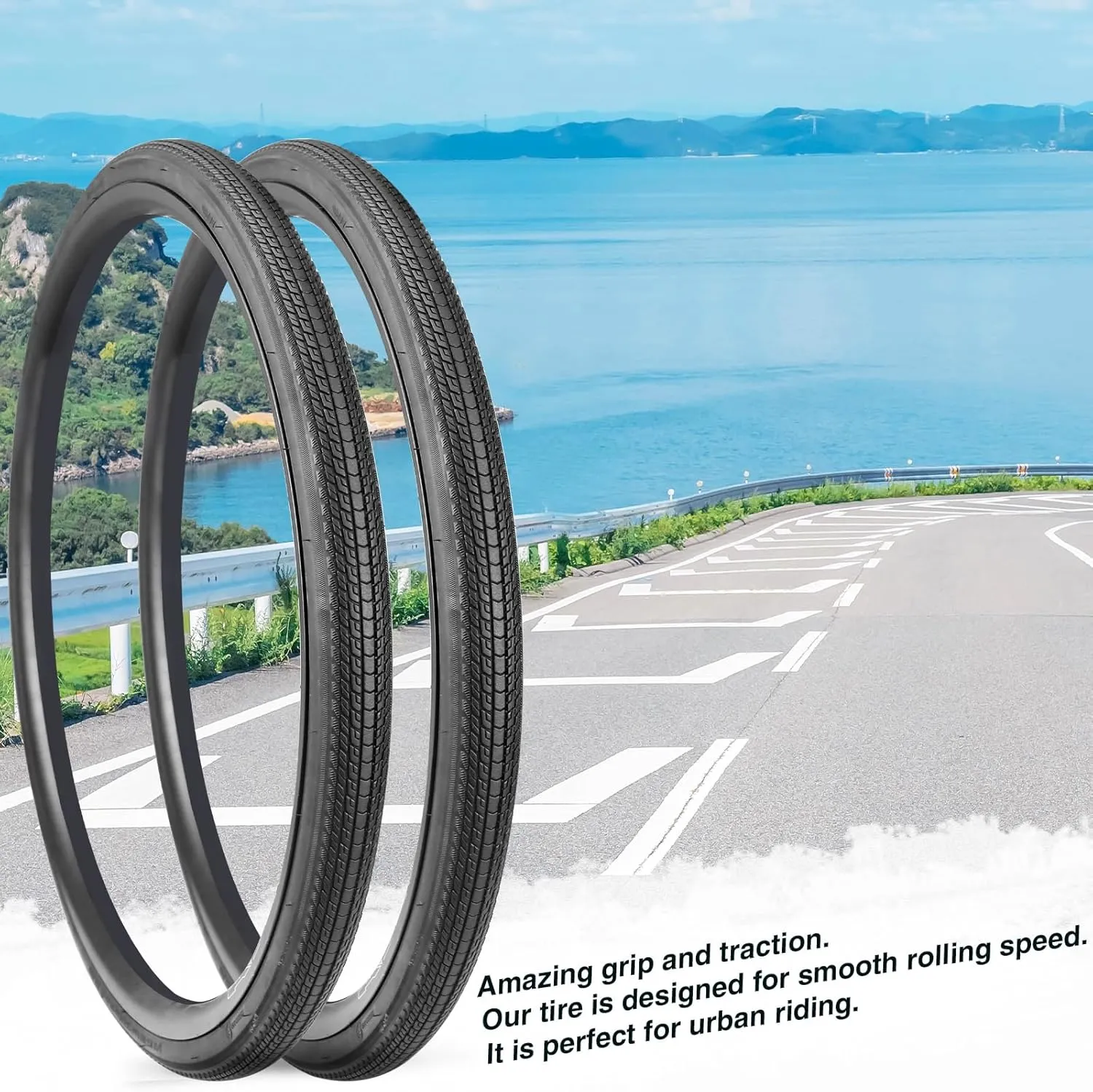 MEGHNA 700C Road Bike Tire Foldable 700 x 28C/32C Tire for Road Racing 28-622mm/32-622mm Fast Rolling Tire Replacement for Road Bicycle Hybrid Bike Commuter Bike